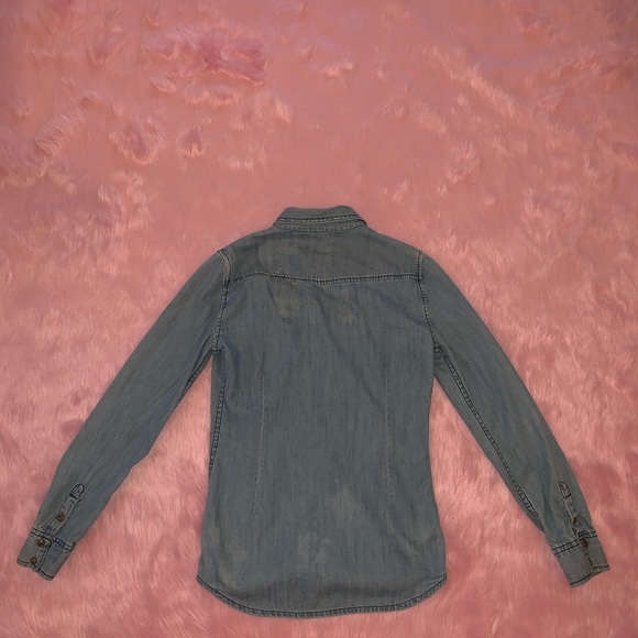 Chambray Denim Button Down Top - Picture 2 of 2